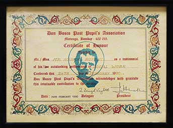 Certificate of Honour